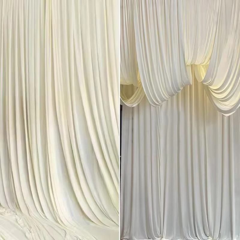 قماش حرير مطاطي أبيض كريمي الل - مراجعة Curtain Curtain وسعره