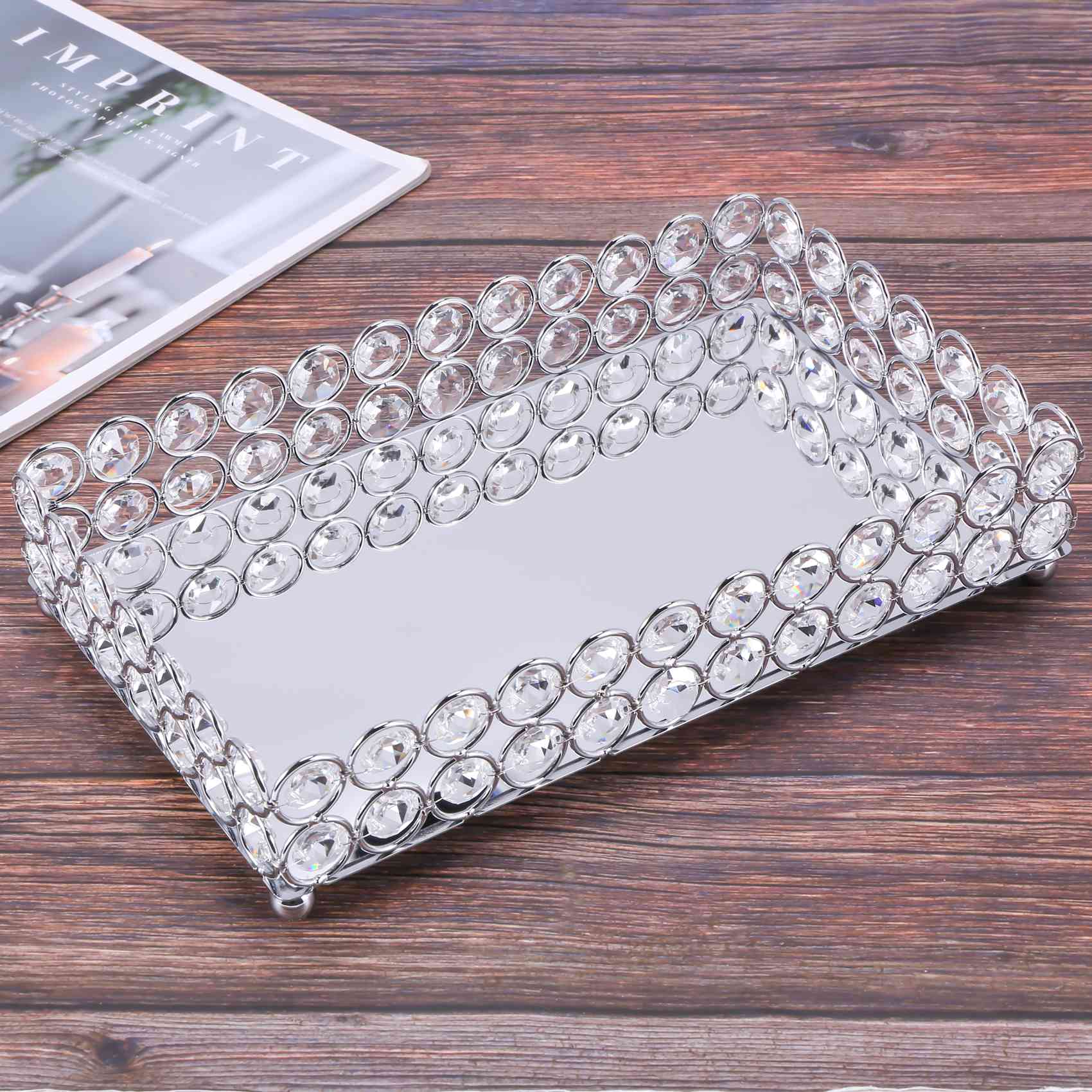 صينية مستطيلة من الكريستال ABS - مراجعة Decorative Mirror وسعره