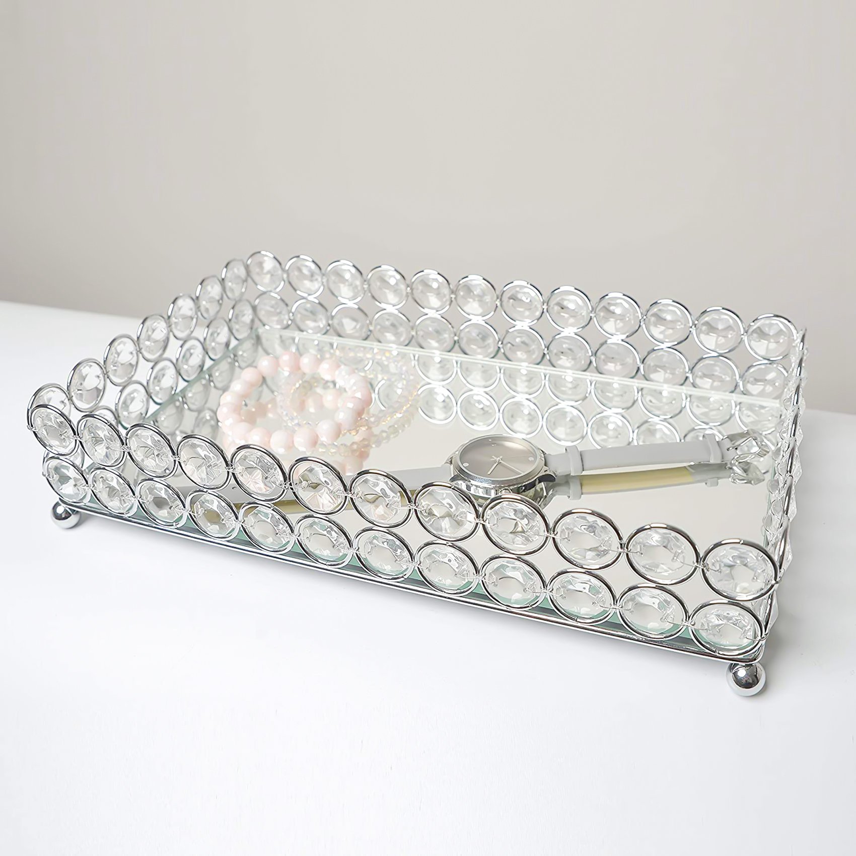 صينية مستطيلة من الكريستال ABS - مراجعة Decorative Mirror وسعره